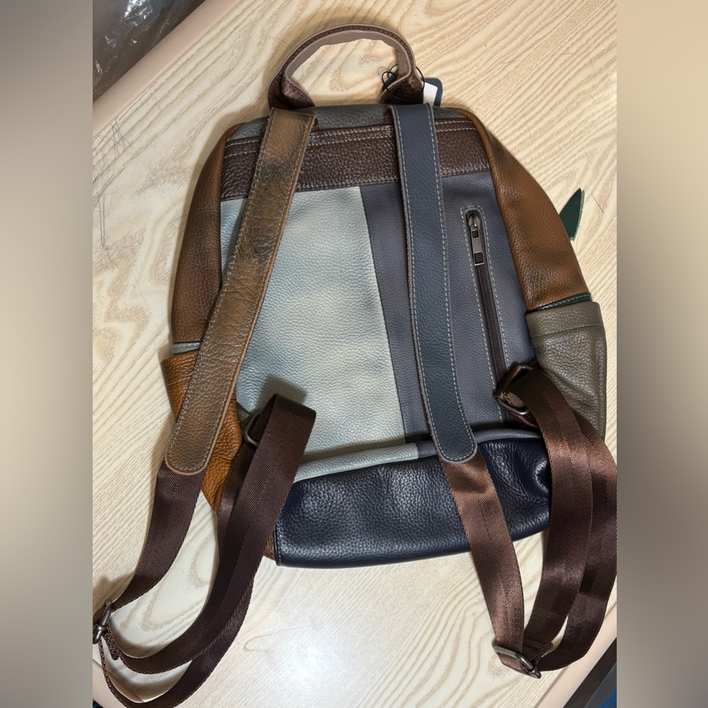 Brand New Multicolor genuine Leather Backpack - Picture 9 of 16